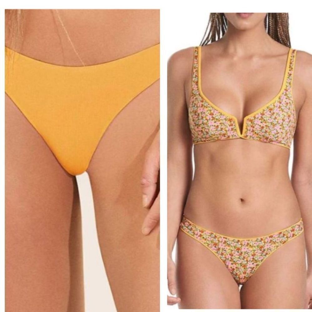 MAAAJI Sunflower Flirt Thin Side Bikini Bottom Large NWT $60